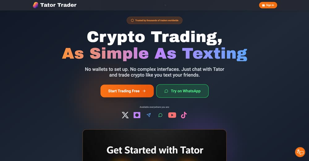 TatorTrader product screenshot
