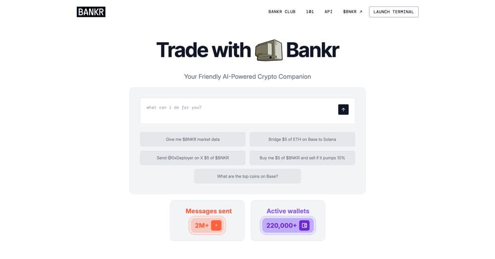 Bankr product screenshot